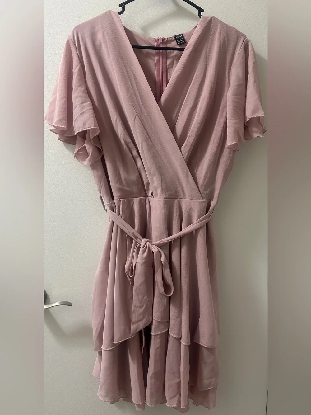 Women's Dusty Rose Wrap Babydoll Dress - Unbranded